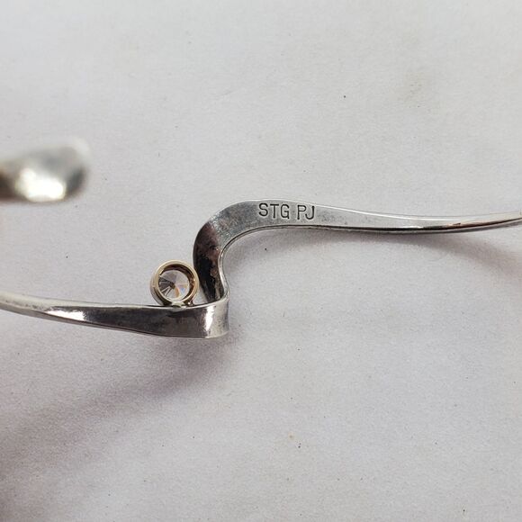 Peter James Studio Sterling Silver and 14K Gold Accent Cuff Bracelet STG PJ - Picture 3 of 5